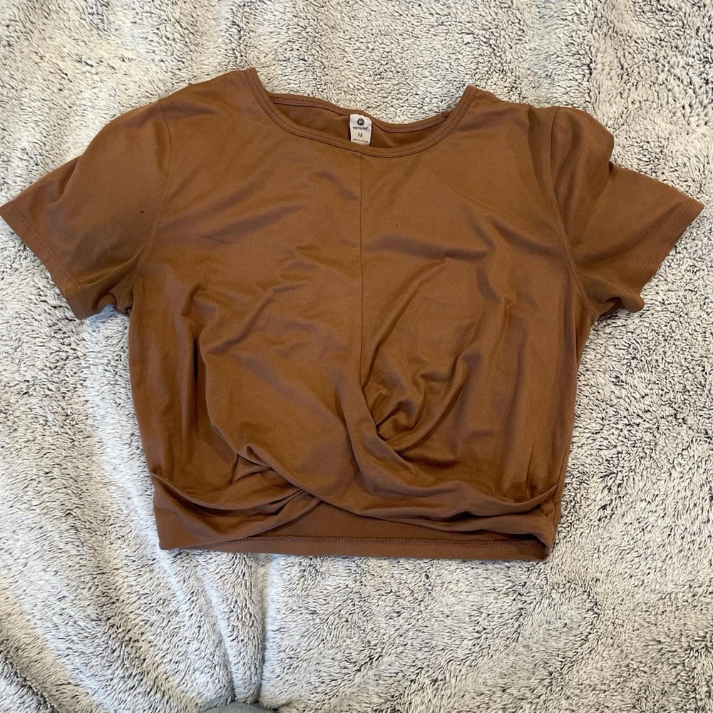 90 Degree By Reflex Brown Crop Top